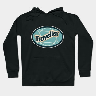 Retro Traveder Badge - Vintage backpacker Sticker - Classic Travel Illustration Hoodie